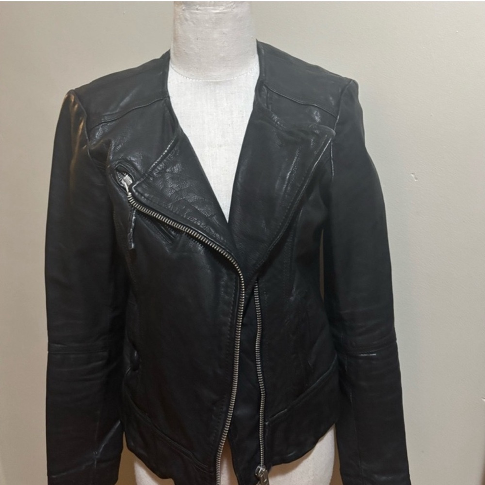 All Saints Black Leather Women's Jacket